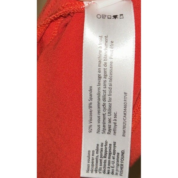 EILEEN FISHER T Shirt Dress Short Sleeve Coral Red Comfy Size‎ XS - Picture 5 of 7